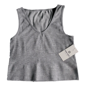 Nine West Ribbed Active Crop Tank Top Women’s Gray Size L/XL
